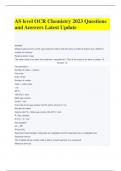 AS level OCR Chemistry 2023 Questions and Answers Latest Update