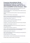 Fresenius Pct Practice Test With 100&percnt; Correct Answers 2023 A&plus; Grade&comma; Fresenius medical care PCT test rated & graded A&plus; 100&percnt; Correct Answers 2023 & Fresenius Hemodialysis Study Guide&lpar;Study Guide for Fresenius Hemodialysis training class for PCT's and nurs