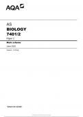 AQA AS BIOLOGY 7401/2 Paper 2 June 2020 MS.