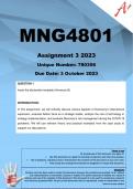 MNG4801 Assignment 3 (COMPLETE ANSWERS) 2023 (780356) - DUE 3 October 2023