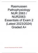 Rasmussen Pathophysiology NUR 2063 &sol; NUR2063&colon; Essentials of Exam 2 &lpar;Latest 2023&sol;2024&rpar; Graded A&plus;