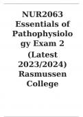 NUR2063 Essentials of Pathophysiology Exam 2 &lpar;Latest 2025 &rpar; Rasmussen College