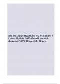 NU 448 Adult Health III/ NU 448 Exam 1 Latest Update 2023 Questions with Answers 100% Correct A+ Score.