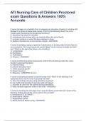ATI Nursing Care of Children Proctored exam Questions & Answers 100&percnt; Accurate