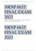 NR 6635 EXAM  NUR 6635 Q&A FINAL EXAM 2023  NURP 6635 QUESTION AND ANSWERS&period;pdf
