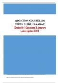 Addiction Counseling Study Guide/ NAADAC - (Graded A+) Questions & Answers Latest Update 2023