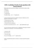 EMT--Cardiology Practice Exam questions with correct answers