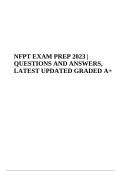 NFPT EXAM PREP 2023 &lpar;QUESTIONS AND ANSWERS&rpar; Latest Verified Graded A&plus;