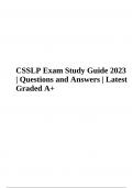 CSSLP Final Exam Study Guide 2023 -  Complete, Questions and Answers - Latest Graded 100%