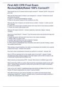 First AID&sol; CPR Final Exam Review&lpar;Q&A&rpar;Rated 100&percnt; Correct&excl;&excl;&excl;