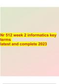 Nr 512 week 2 informatics key terms latest and complete 2023
