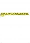 Test Bank For Primary Care Art and Science of Advanced Practice Nursing- Inter-professional Approach 