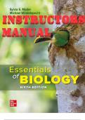 Essentials of Biology, 6th Edition ISBN10: 1260087328 | ISBN13: 9781260087321 By Sylvia Mader and Michael Windelspecht. (INSTRUCTORS MANUAL +LEARNING EXERCISES + LAB RESOURCE GUIDE)