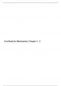 Test Bank for Biochemistry Chapter 1 - 5