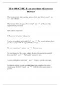 EPA 608 (CORE) Exam questions with correct answers
