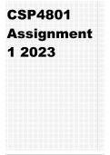 CSP4801 Assignment 1 2023