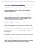 Criminal Investigations Exam 1&vert;2023 LATEST UPDATE&vert;GUARANTEED SUCCESS