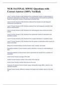 NUR 314 FINAL MWSU Questions with Correct Answer &lpar;100&percnt; Verified&rpar;