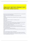 OHIO BMV DRIVER'S PERMIT TEST 2023 With verified Answers