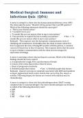 Medical-Surgical&colon; Immune and Infectious Quiz  &lpar;Q&A&rpar;