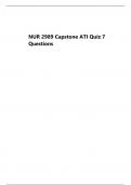NUR 2989 Capstone ATI Quiz 7 Questions
