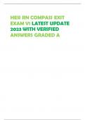 HESI RN COMPASS EXIT EXAM V1 LATEST UPDATE  2023 WITH VERIFIED  ANSWERS GRADED A