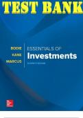 TEST BANK for SOLUTIONS MANUAL for Essentials of Investments, 11th Edition ISBN13: 9781260013924 By Zvi Bodie, Alex Kane and Alan Marcus. All Chapters 1-28.