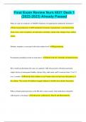 Final Exam Review Nurs 6531 Deck 1 &lpar;2022-2023&rpar; Already Passed