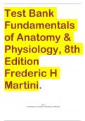 Test Bank  Fundamentals  of Anatomy &  Physiology, 8th  Edition Frederic H  Martini