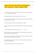 Texas Driving Test Review Questions with answers&period; Latest update 2022&period;