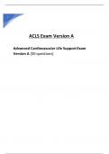 ACLS Exam Version A Advanced Cardiovascular Life Support Exam Version A (50 questions)