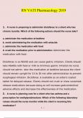 RN VATI Pharmacology 2019&period; questions verified with 100&percnt; correct answers