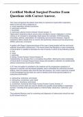 Certified Medical Surgical Practice Exam Questions with Correct Answer&period; 