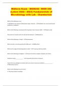 Midterm Exam - BIOS242 / BIOS 242 (Latest 2022 / 2023) Fundamentals of Microbiology with Lab - Chamberlain