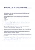 New York Life, Accident, and Health Questions & Answers 2023 ( A+ GRADED 100% VERIFIED)