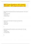 NFPT Exam Questions with answers&period; 2022&sol;2023&period; 100&percnt; Approved pass rate&period;