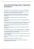 Concrete Technology Exam 1 Questions & Answers&excl;&excl;