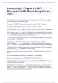 Immunology I&colon; Chapter 6 - ABO Discrepancies&sol;Rh Blood Group Correct 100&percnt;