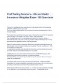 Xcel Testing Solutions- Life and Health Insurance- Weighted Exam- 150 Questions Questions & Answers 2023 ( A+ GRADED 100% VERIFIED)