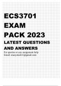 ECS3701  EXAM  PACK 2023 LATEST QUESTIONS  AND ANSWERS