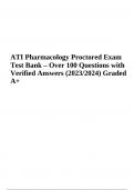 ATI Pharmacology Proctored Exam Test Bank – Over 100 Questions with Verified Answers (2023/2024) Graded A+
