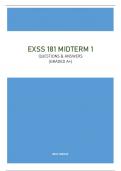 EXSS 181 MIDTERM 1 - QUESTIONS & ANSWERS &lpar;GRADED A&plus;&rpar; BEST UPDATE