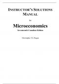 Microeconomics, 17th Canadian Edition, 17e By Christopher Ragan (Solution Manual)