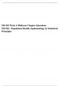 NR 503 Week 4 Midterm Chapter Questions NR 503:  Population Health, Epidemiology & Statistical Principles, Chamberlain.