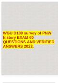 WGU D189 survey of PNW history EXAM 60 QUESTIONS AND VERIFIED ANSWERS 2023.