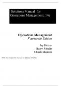 Operations Management Sustainability and Supply Chain Management, 14e Jay Heizer, Barry Render, Chuck Munson (Solution Manual)