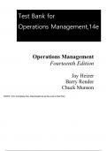 Operations Management Sustainability and Supply Chain Management, 14e Jay Heizer, Barry Render, Chuck Munson (Test Bank)