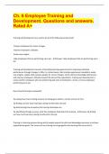 Ch&period; 6 Employee Training and Development&period; Questions and answers&period; Rated A&plus;