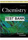 Test bank for chemistry 9th edition zumdahl COMPLETE