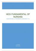 HESI FUNDAMENTAL OF NURSING - QUESTIONS & ANSWERS &lpar;GRADED A&plus;&rpar; ALL VERSIONS LATEST UPDATE